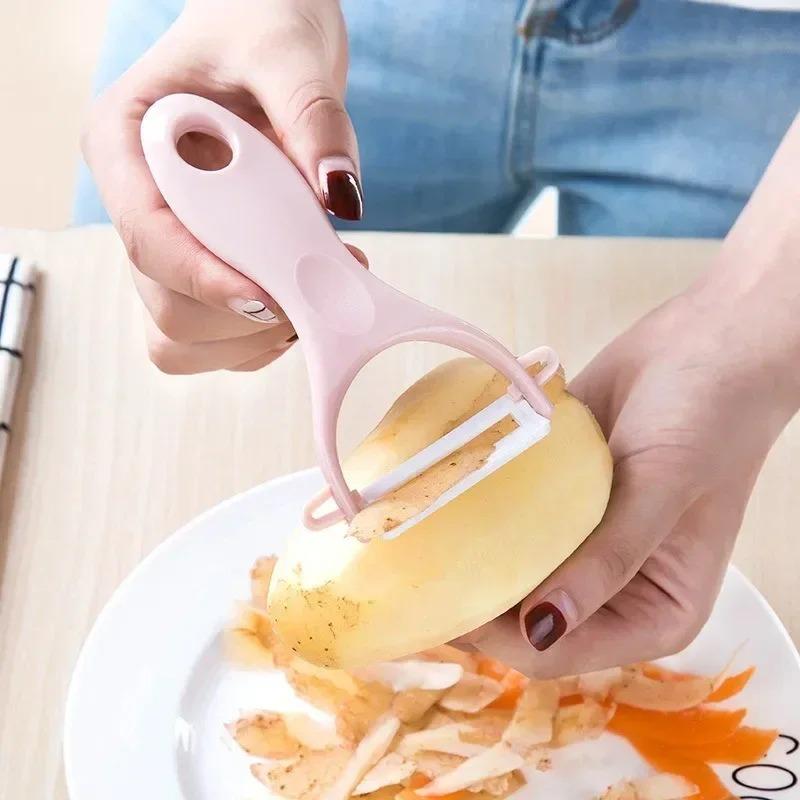 2 ks Kuchyňské náčiní Domácí škrabka Kuchyňské pomůcky Nůž na loupání Multifunkční Meloun Keramický Nůž na loupání Domácí škrabka
