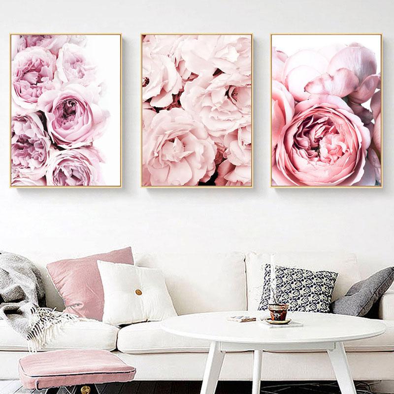 Flower Sheets for Paintings On The Wall Canvas Painting Decorative Pictures for Living Room with Frame Modern Decoration Table