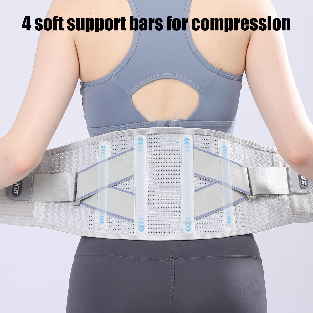 Sports Back Support Belt 4 Stays Heavy Lifting Breathable Lumbar Herniated Disc Sciatica Relief