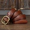 Handmade Retro Copper Buckle Ladies Belt Leather Belt Simple and Versatile Pin Buckle