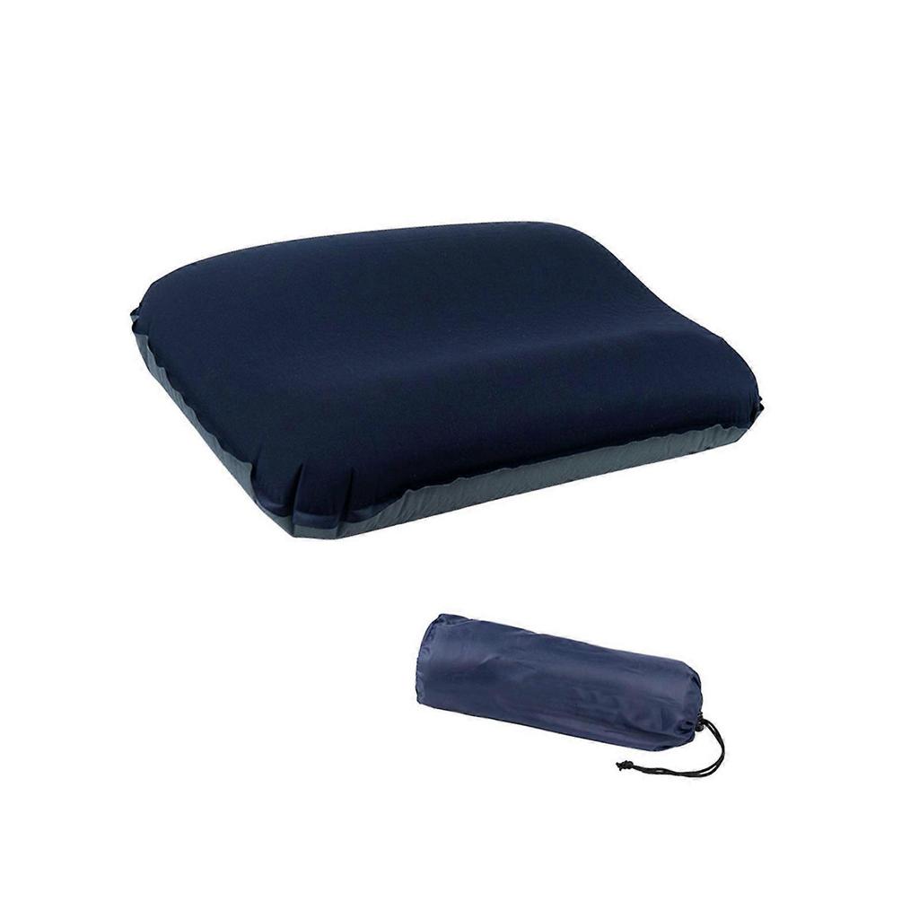 Quick Inflate Camp Pillows Waterproofed Nylons Cover Light weight Compressible For Travel Outdoor Car Offices Use Navy Blue