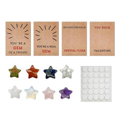 24 Cartes Saint-Valentin Avec Cristaux en Forme de Cœur Saint-Valentin Pierres Précieuses en Forme de Cœur Avec Cartes Saint-Valentin Facile à Utiliser