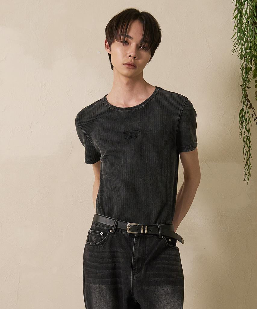 FDR Sulfar Washing Rib Muscle Short Sleeve Black
