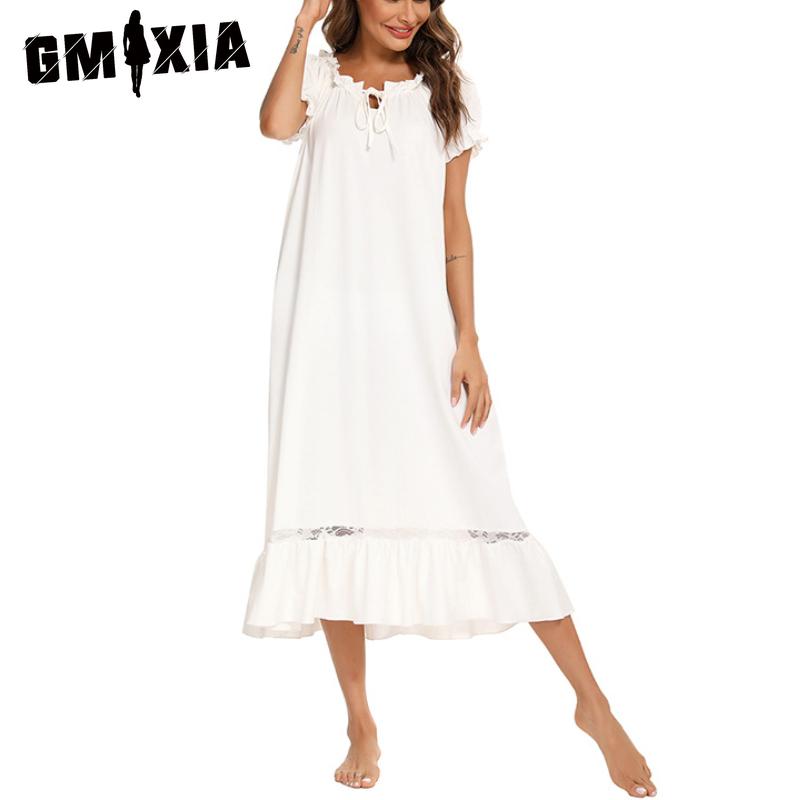 GMXIA Pajamas Cute Short Sleeve Nightgown Comfortable Homewear Casual Loungewear