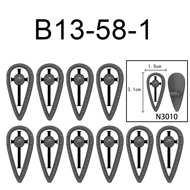 MOC Medieval Military Castle Weapon Roman Knight Helmet Shield Accessories Building Blocks Green Dragon Lion Crusader Bricks Toy