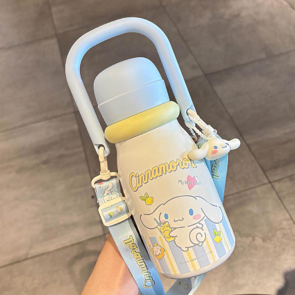 Sanrio Double-Insulated Cute Straw Cup for Kids - Perfect for School and Portable.
