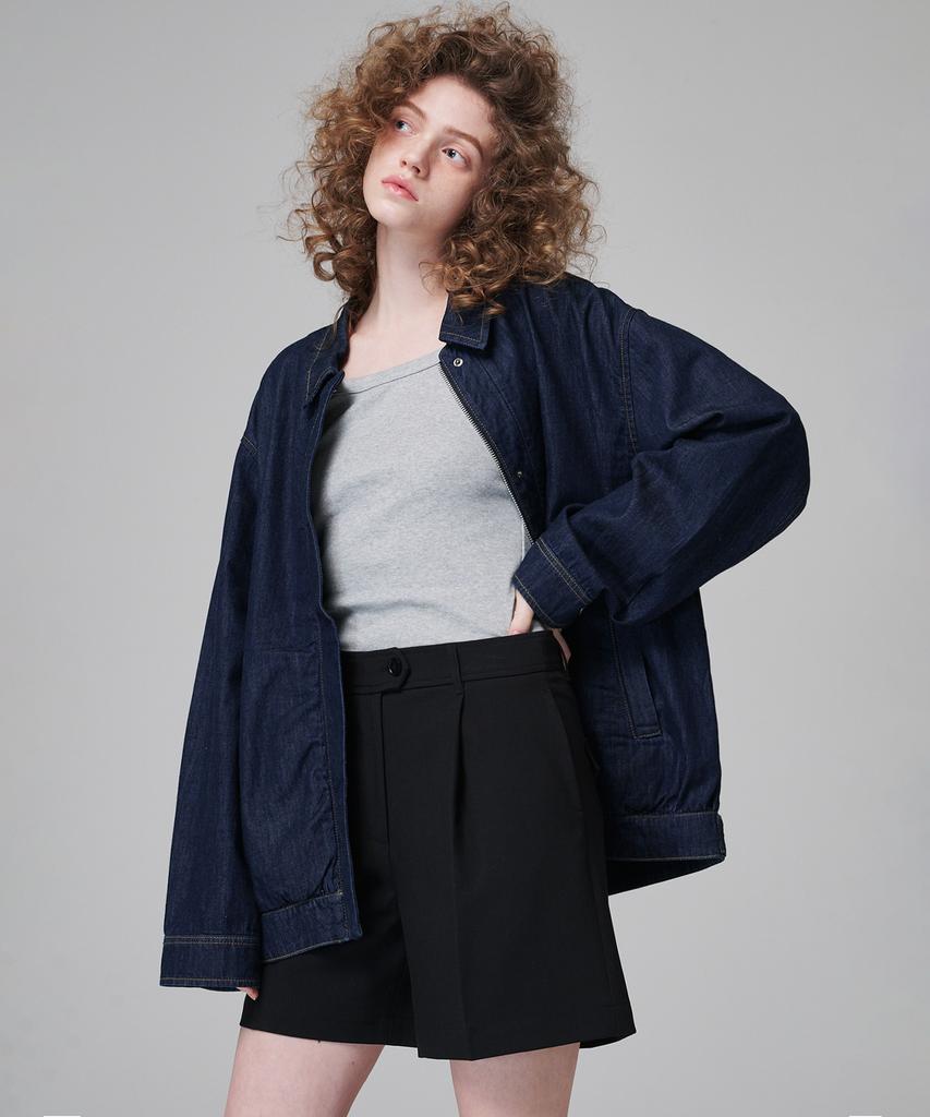 Marop 2205 Summer One-Pleat Half Pants (Black)