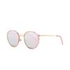 Alloaiweeo [Alo] Al4902A 1514G Rosa Blüte Runde Soltex Spiegel Sonnenbrille