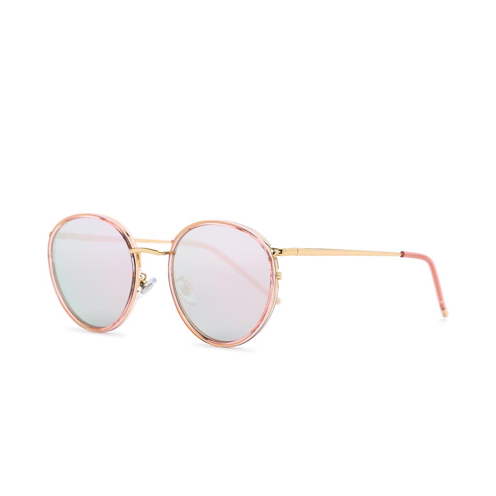 Alloaiweeo [Alo] Al4902A 1514G Rosa Blüte Runde Soltex Spiegel Sonnenbrille