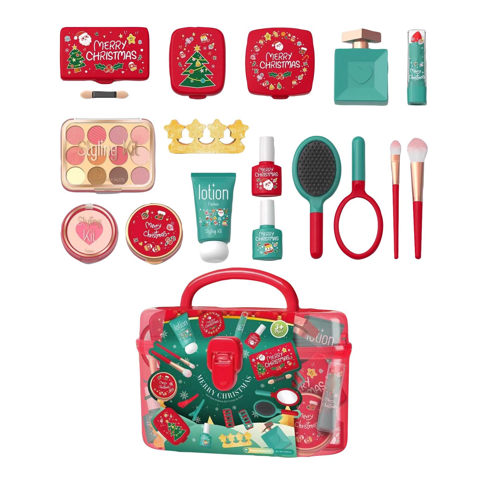 

Рождественский набор игрушек «Сделай дом» для девочек, Рождественские подарки-сюрпризы, 19 косметических игрушек, которые не размазываются One Size белый