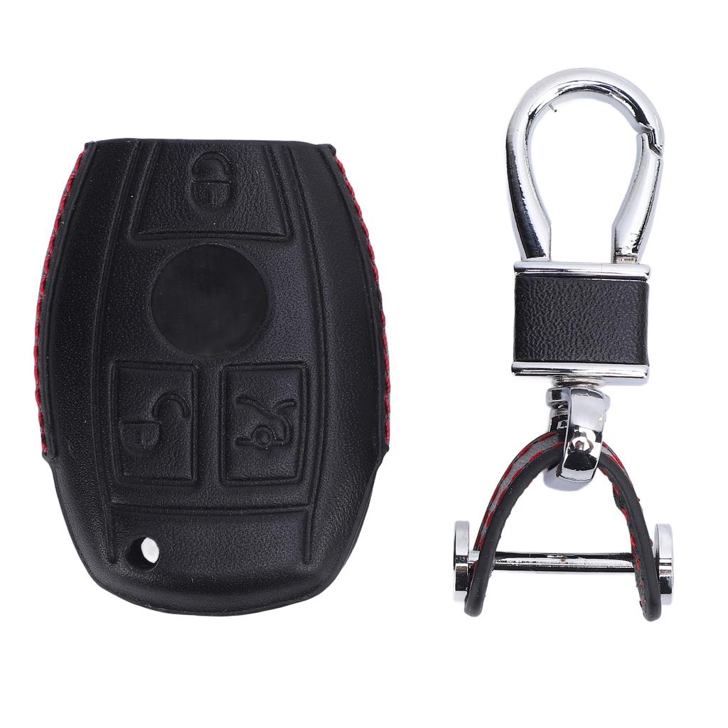 Smart Remote Key Fob Cover with Keychain PU Leather Car Key Case Shell Protector for A B C E S G M