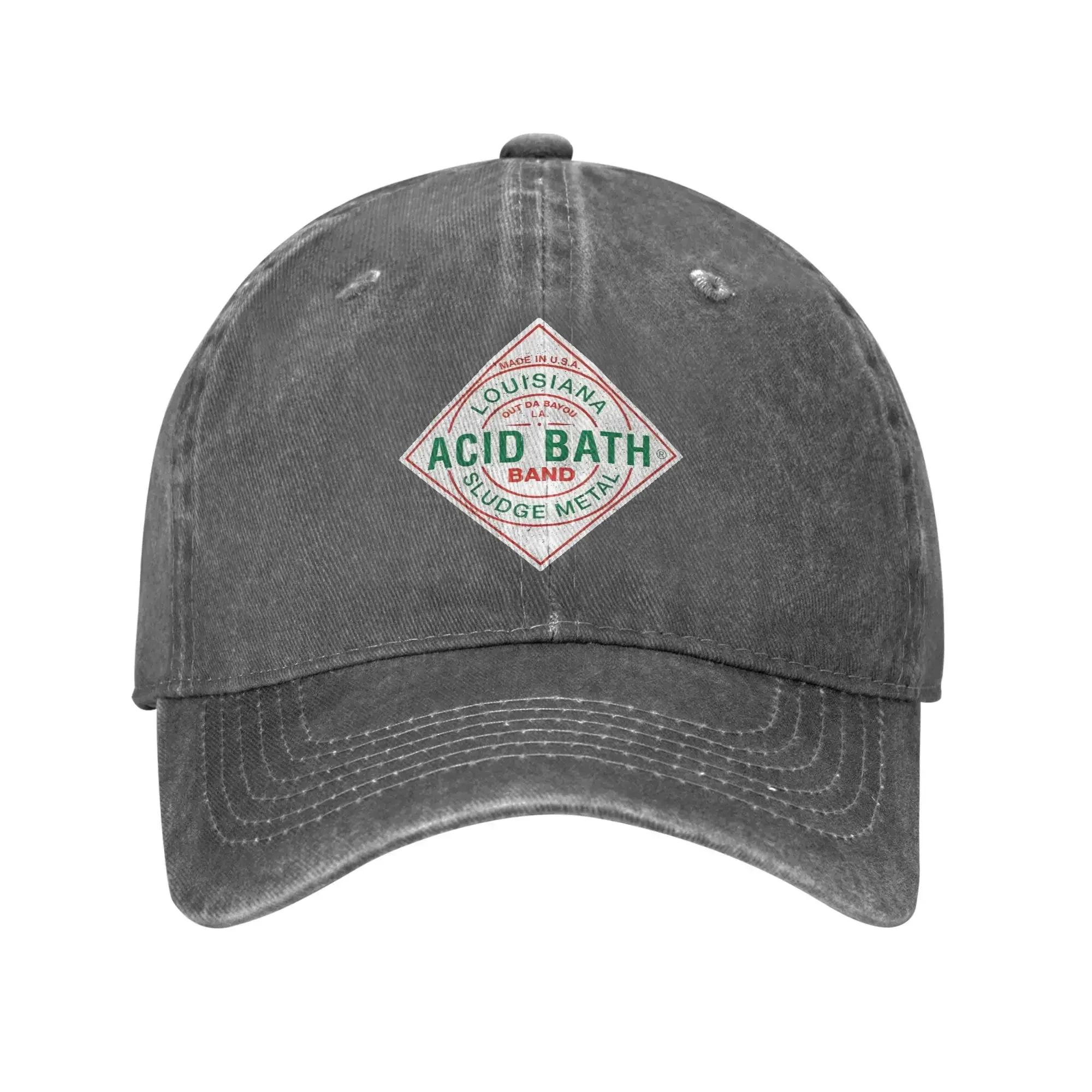 Acid Bath Band Logo Sun Baseball Cap  Fashion Couple Women  SunProof Custom Logo Hunting Camping Baseball Caps Birthday Present One Size