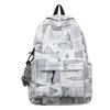 Schoolbag1011 New Personalized Backpack Graffiti Middle and High School Student Schoolbag Women's Outdoor Leisure Travel Backpack Without Pendant