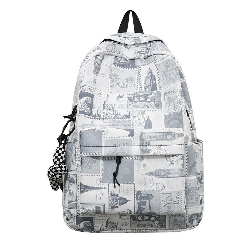 Schoolbag1011 New Personalized Backpack Graffiti Middle and High School Student Schoolbag Women's Outdoor Leisure Travel Backpack Without Pendant