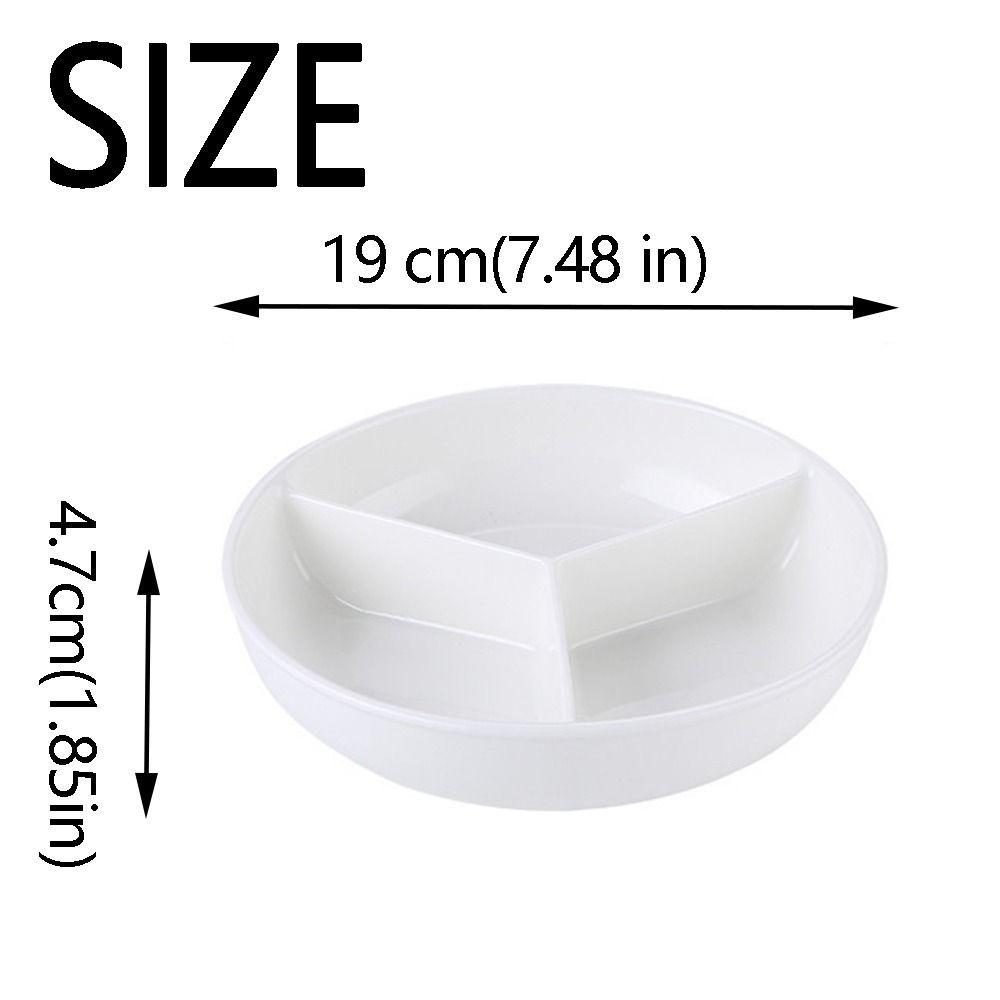 3 Compartments Grid-shaped Dinner Plate White Snack Serving Platter Rice Cooker