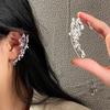 Korean Elf Butterfly Ear Cuff Fake Piercing Clip Earrings for Women Fashion Sparkling Zircon Crystal Wedding Bride Jewelry Gift