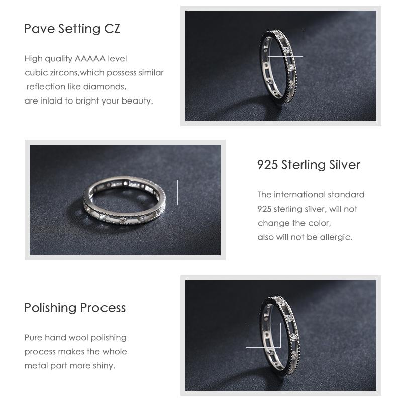 Modian Silver Rings Stackable Vintage Finger Platinum Plated Rings For Women Wedding 925 Sterling Silver Fine Jewelry