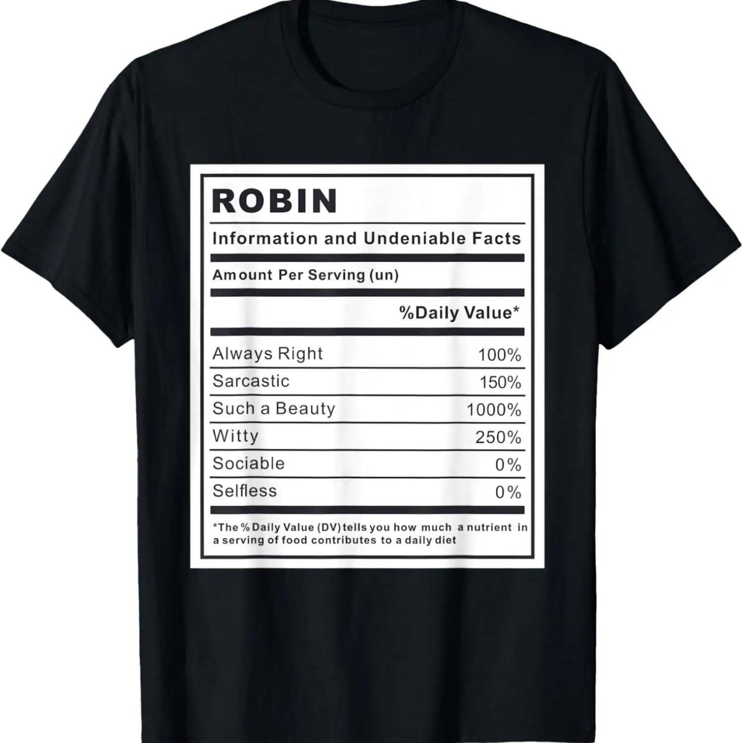 Mens Robin Information and Undeniable Facts T-Shirt S