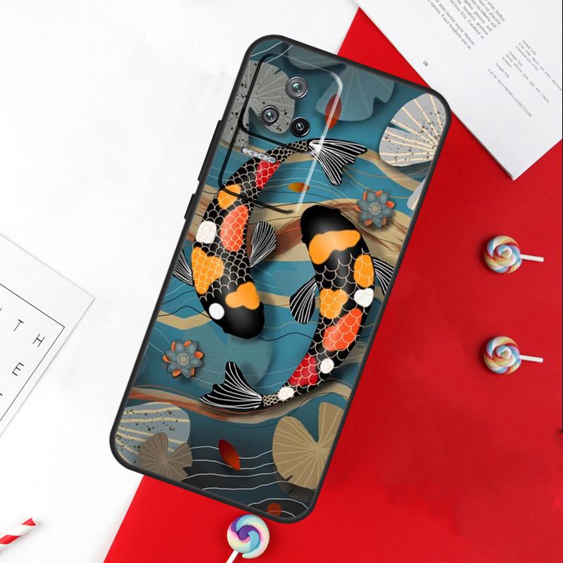 Koi Carp Fish Yin Yang Cover For Xiaomi 13T 11T 12T 14T Pro 13 14 15 Ultra POCO X7 Pro X3 X5 X6 F5 F6 M6 Pro Case