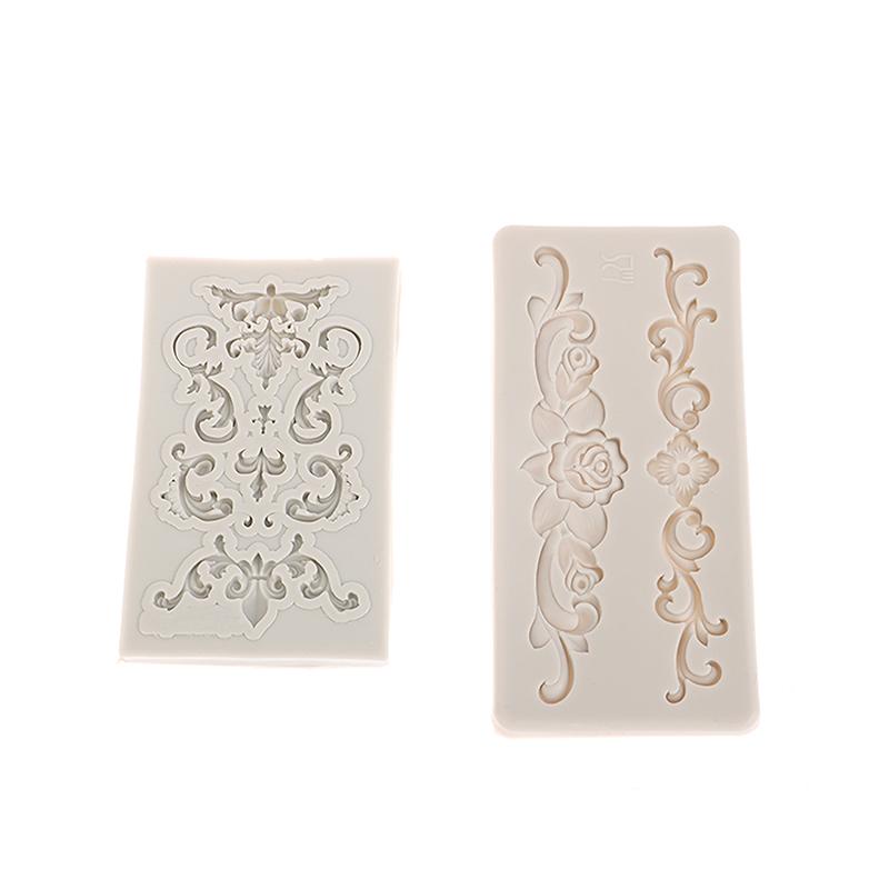 1/5Pcs Baroque Silicone Mold Diy Baroque Border Mold Baroque Silicone Mold Border Molds For Cake Fondant Trim Decoration
