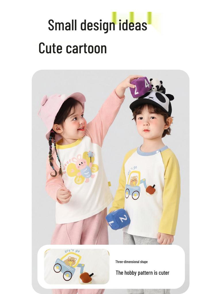 Kaka Panda Pojkar och Flickor Långärmad Vår T-shirt - Trendig Baby Casual Lager på Lager Topp
