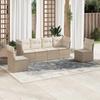 VidaXL Garden Lounge Set with Cushions 6 Pcs Beige Braided Resin 3249207