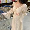 Hepburn French Long Dress Autumn Dress New Design Sense Is Very Fairy Waist Thin Long Sleeve Dress Children