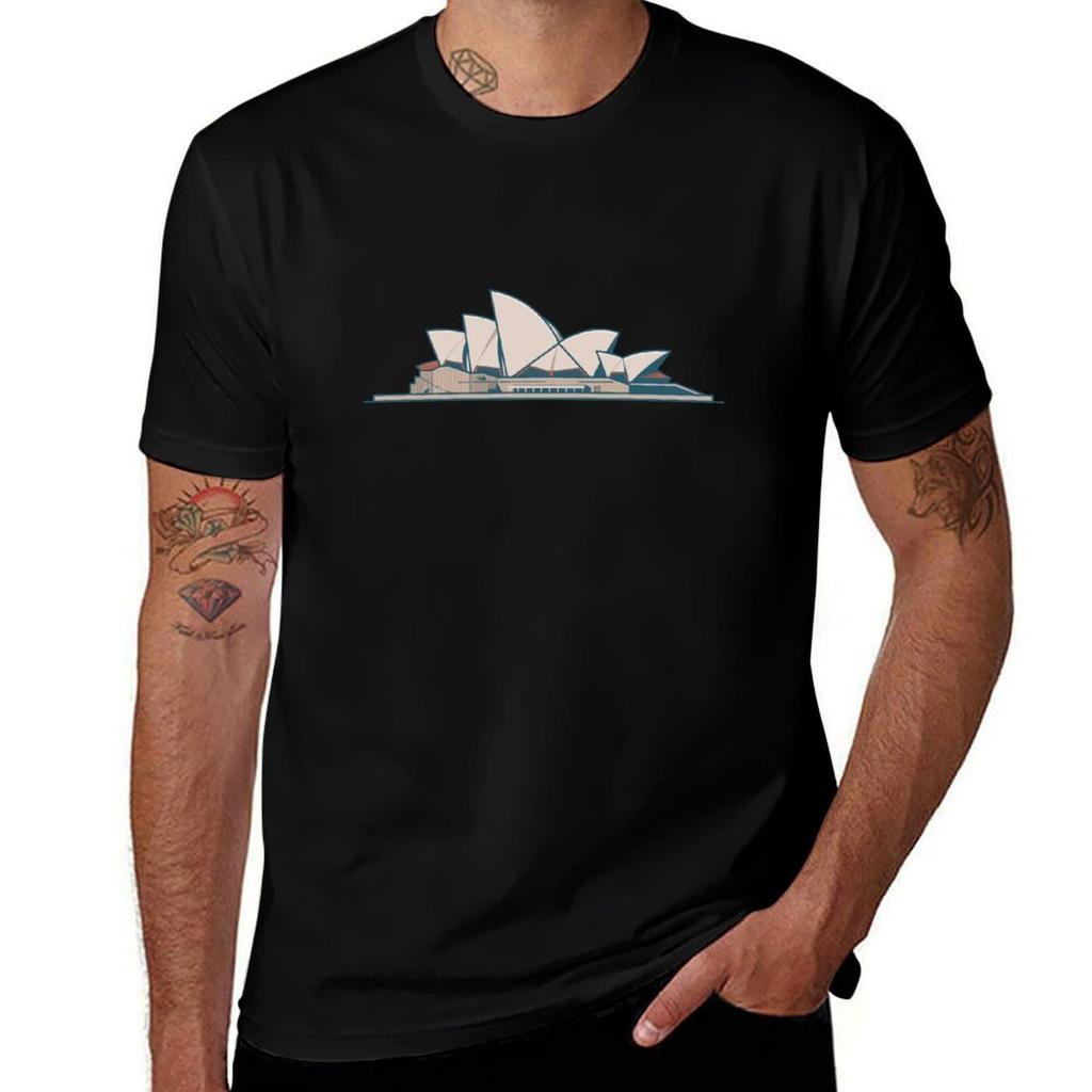 14 Sydney Opera House TShirt man t shirt heavy cotton t shirts for man slim fit TShirt