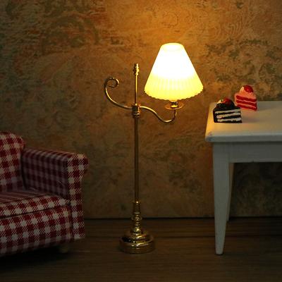 1:12 Dollhouse Mini Floor Lamp Led Light Model Doll Furniture Decoration Dolls House Coat Hanger Micro Scene Construction Prop