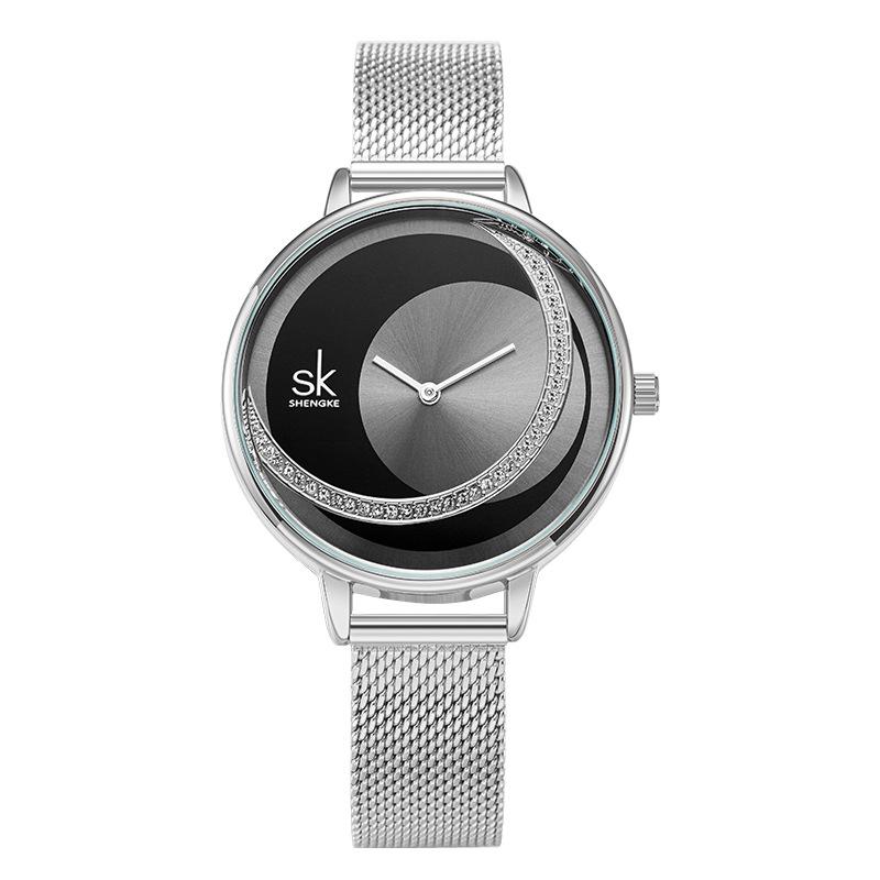 Ladies Watch Women'S Fashion Diamond-Encrusted Women'S Watch Sun Pattern Dial Women'S Famous Watch Waterproof Quartz Watch Women 0088