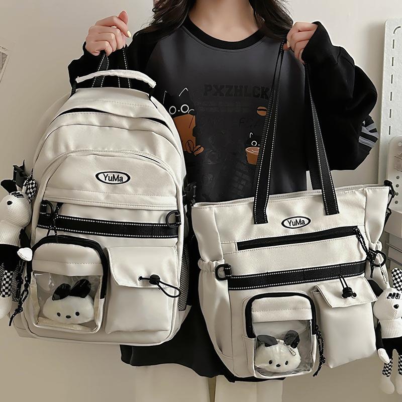 Schoolbag for Children Elementary School Students  Girls Junior High School Students  Large Capacity Color Blocking Backpacks  Backpacks