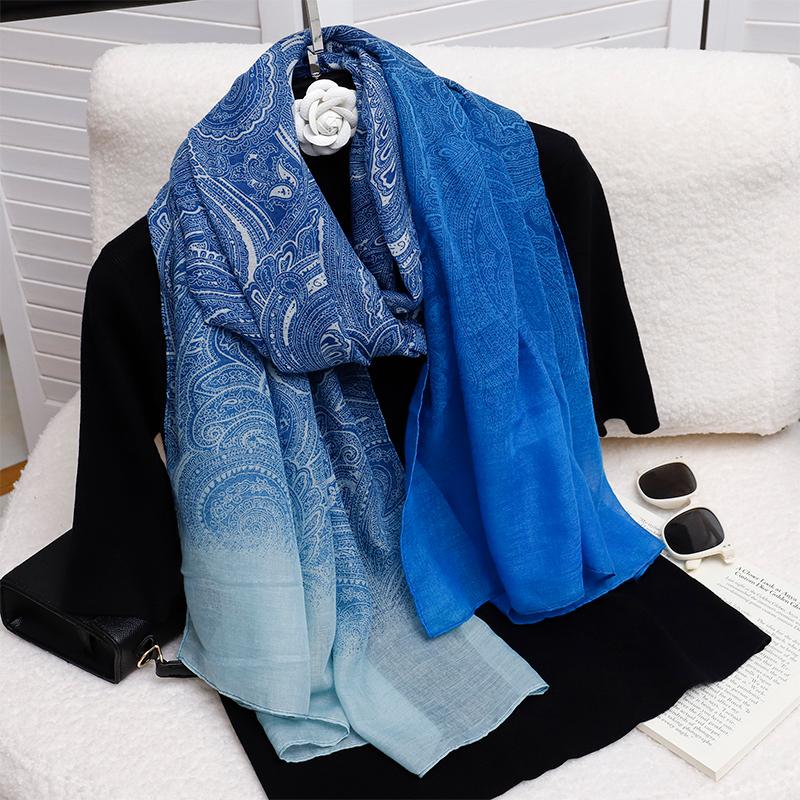 Bohemia Paisley Luxury Designer Ladies Women Scarf Female Ventilate Cotton Linen Shawl Four Seasons Muslim Hijab 90*180cm