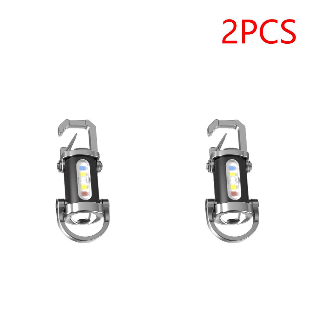 2-10PCS COB LED Keychain Flashlight Multifunctional Portable Keychain Torch Waterproof Camping Flashlight for Camping Hiking