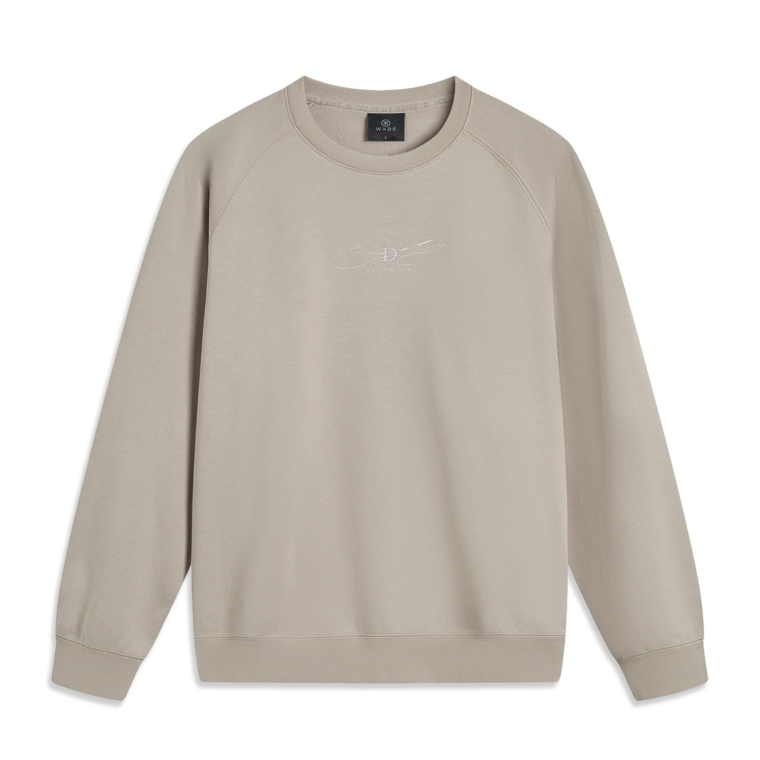 

Li Ning Wade Series Letter с круглым вырезом, удобная, дышащая, универсальная, флисовая, теплая, свободная, спортивная толстовка, мужская толстовка Dusty-Gray AWDU293-3 XL