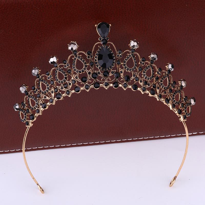 Retro Bridal Crown Tiara Princess Prom Party Queen Hair Crown Alloy Rhinestone Crown