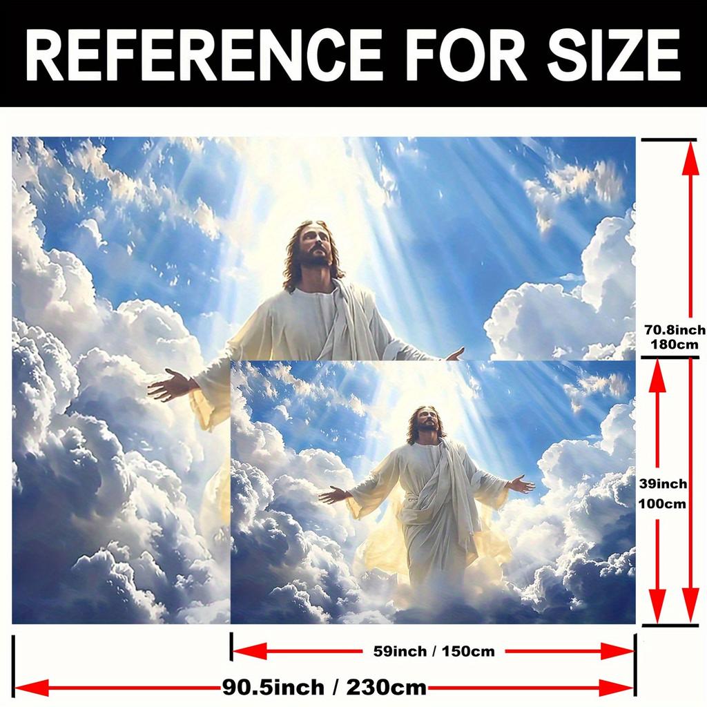 1 piece  2D party background Resurrection of Jesus Ascension background party  outdoor decoration  party banner