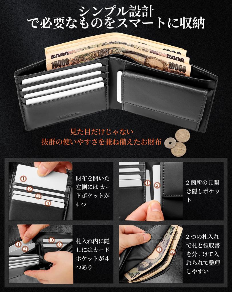 Aerokyo Tochigi Leather Bifold Holds 10 Cards Protects Against RFID Crafted by Top Slim and Perfect for Business and Everyday Perfect As a Gift for