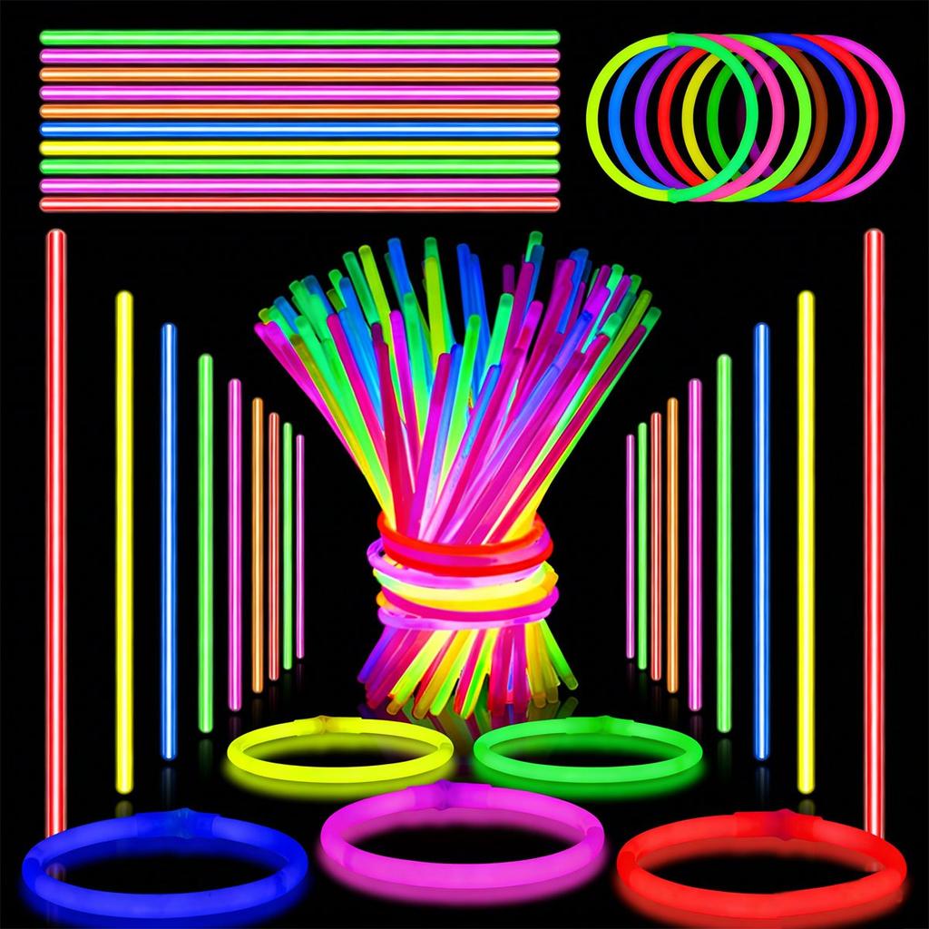 60Pcs 8 Inch Multicolor Glow Sticks Bulk, Glow-in-the-Dark Neon Light Sticks for Necklaces, Bracelets & Glasses, ZSY