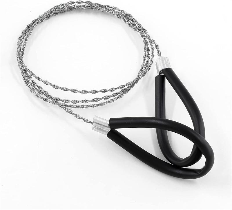 

Portable Stainless Steel Wire Saw with Finger Handle Pocket Manual Chain Saw Survive Tool for Outdoor Camping Hiking Survival чорний