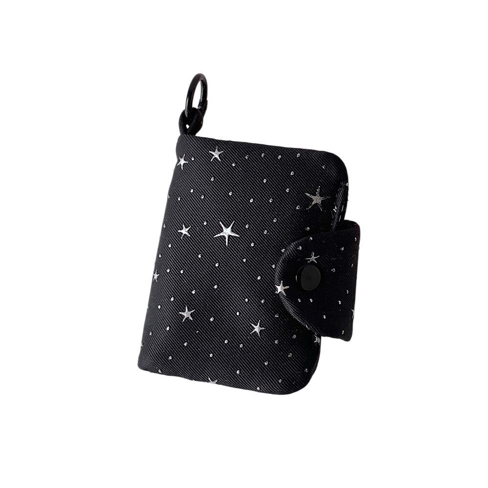

Earphone Keys Box Dots Star Storage Bag Multi-purpose Travel Mini Bag Small Coin Purse Unisex StyleB Black