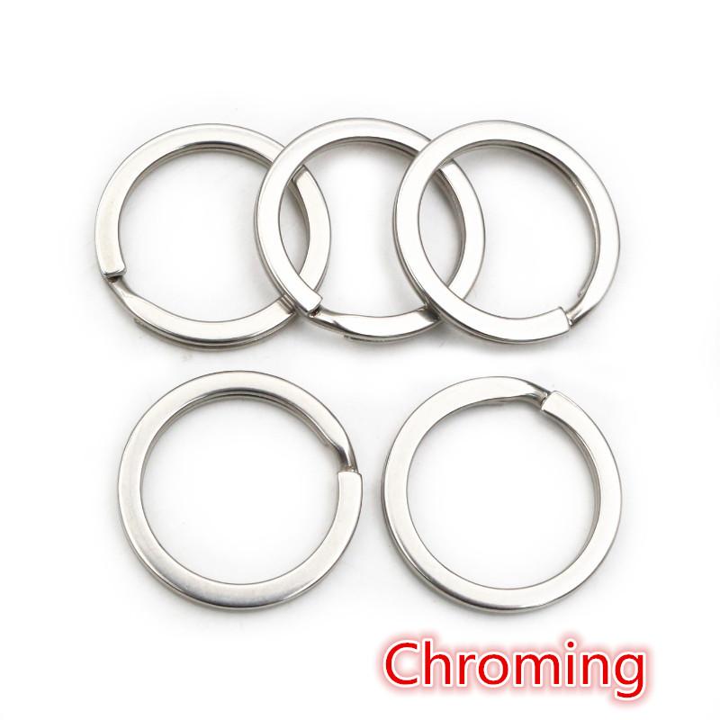 20Pcs 25 28 30mm Gold Silver Plated Key Ring Llaveros Clasp Findings Key Chain Split Ring Plated Key Ring For Jewelry Making