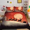 Christmas Printed Bed Cover King Size Polyester Home Textiles Teens Girl Cartoon Superior Bedroom Decor