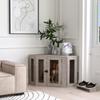 Dog Crate Furniture Side Table, with Cushion, 104 x 55 x 63cm - Walnut Brown