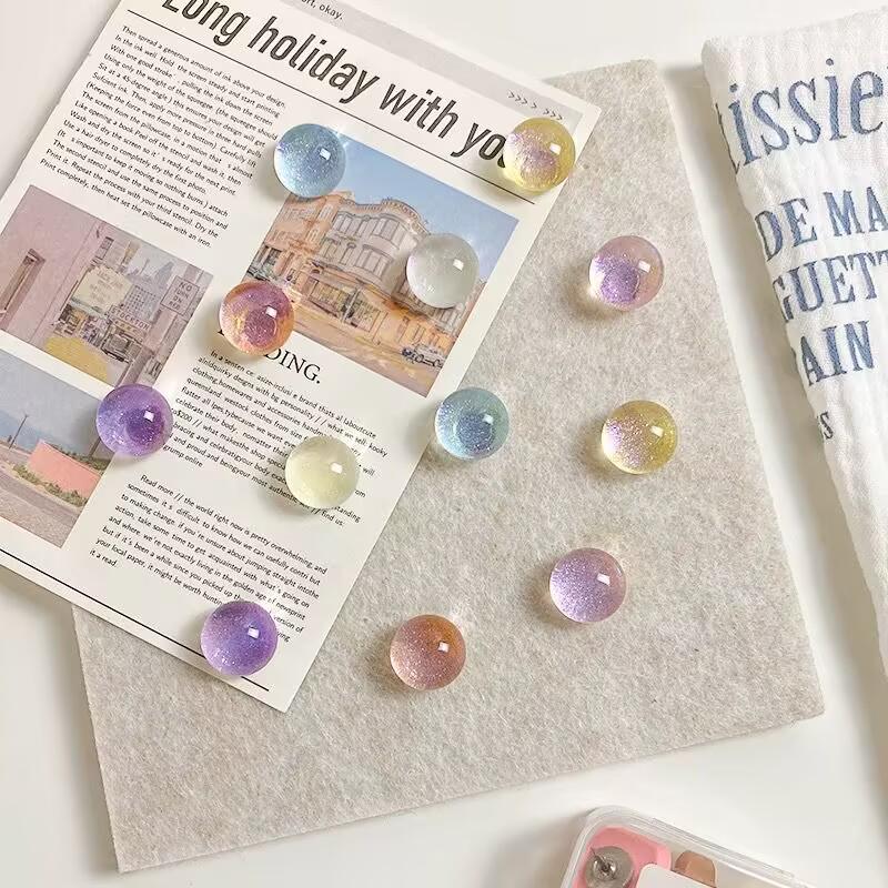 Cross-border Transparent Glitter Pushpins for Photo Wall and Cork Board Decor
