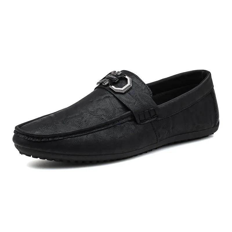 Fashion Loafer Shoes For Men Trendy Leather Slip-on Shoes Moccasins Handmade Male Casual Shoes Moccasins Driving Footwear
