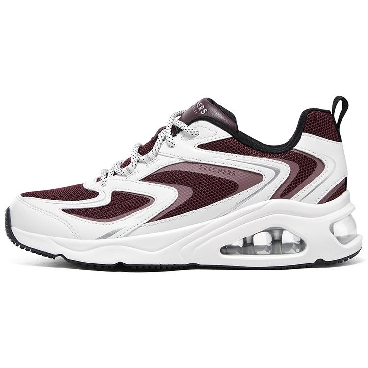 (WMNS) Skechers Tres-Air Uno Street Fl-Air - White Burgundy Women s 177424-WBUG EU 35