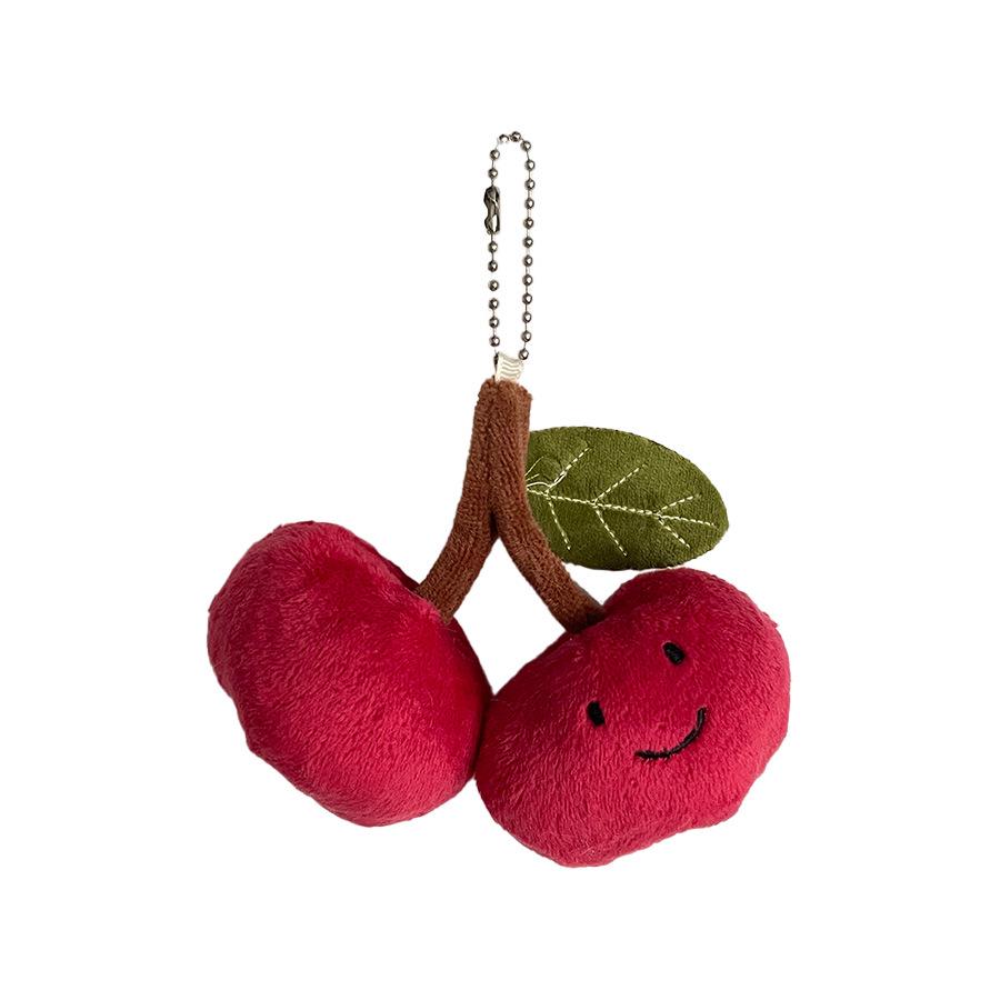 Cherry Plush Pendant Keychain - Cute Fruit Doll Bag Ornament