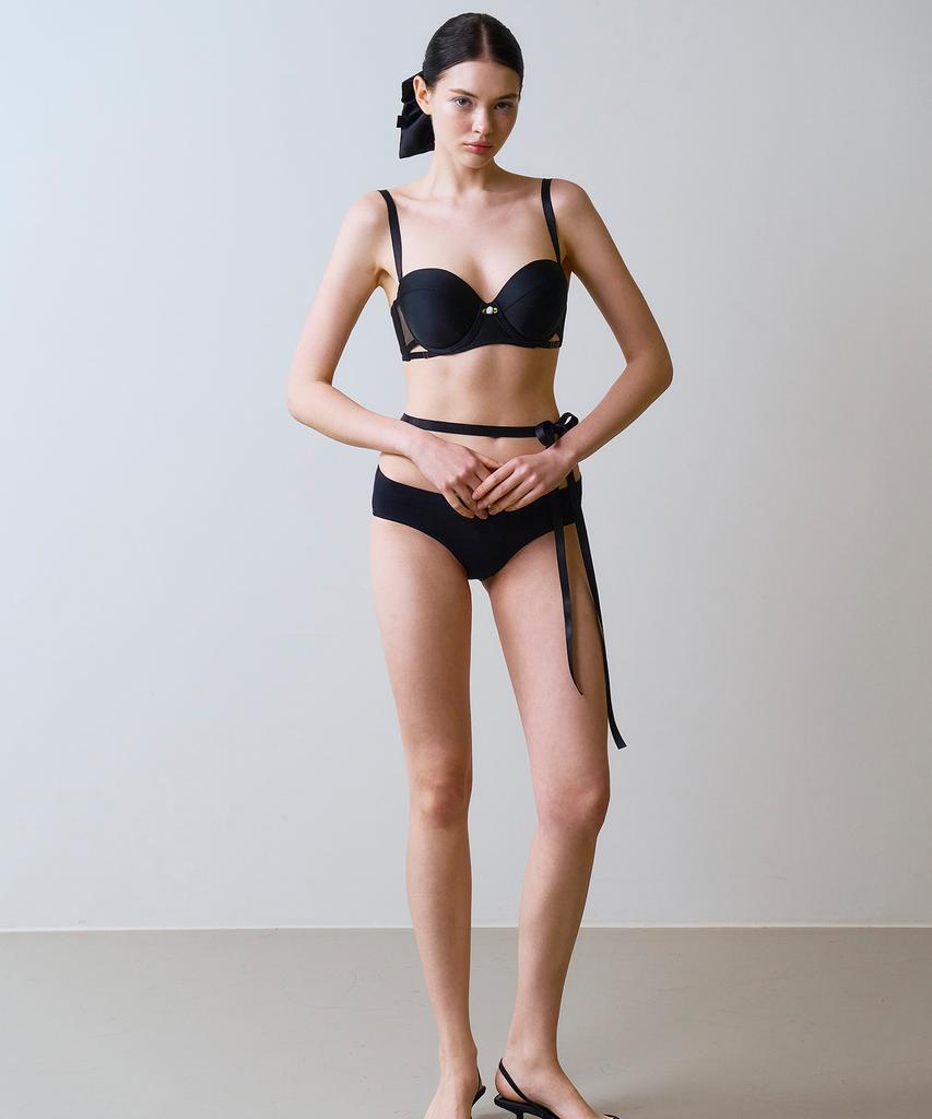 VINAJ Tiny Rose Low Bikini Panties (Black)
