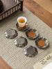 Weaved lotus tea cup coaster, vintage alloy coaster, heat-resistant tea cup coaster, suitable for home and office use
