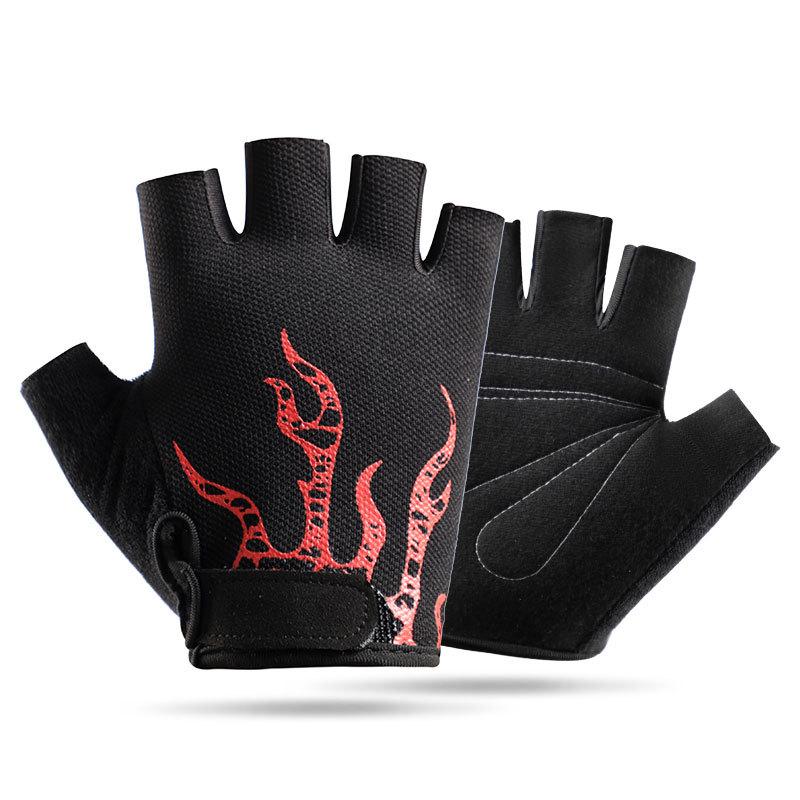 Fitness riding half-finger gloves outdoor sports breathable riding non-slip wear-resistant gym training mens and womens gloves M
